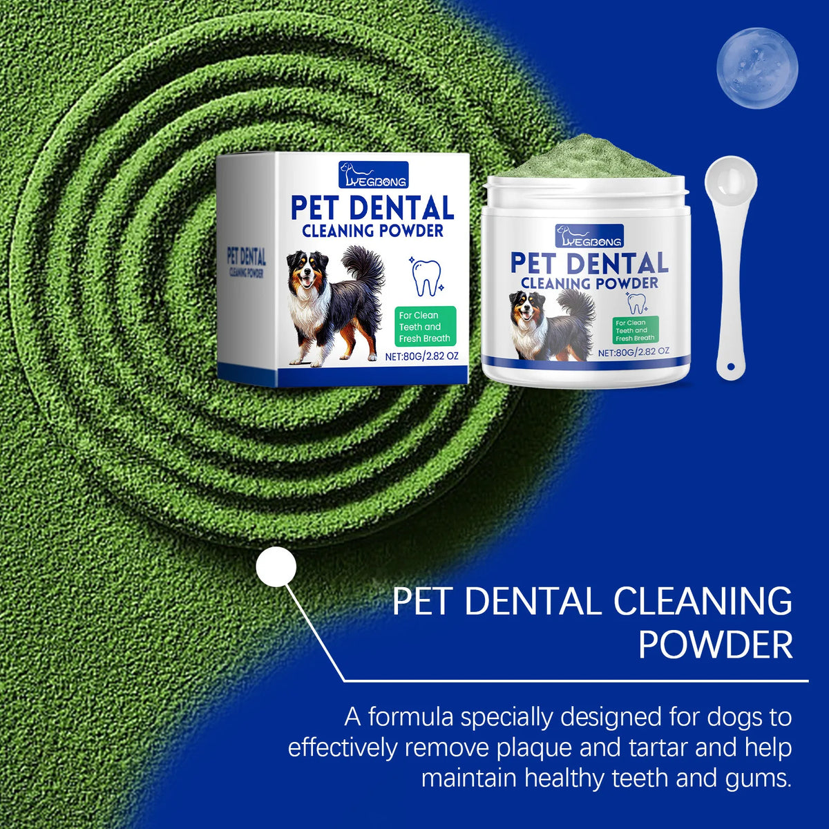 Pet Tooth Cleaning Powder Teeth Stain Remover Eliminates Bad Breath Tartar Remover Teeth Stone Cleaning Dog Dental Care Powder