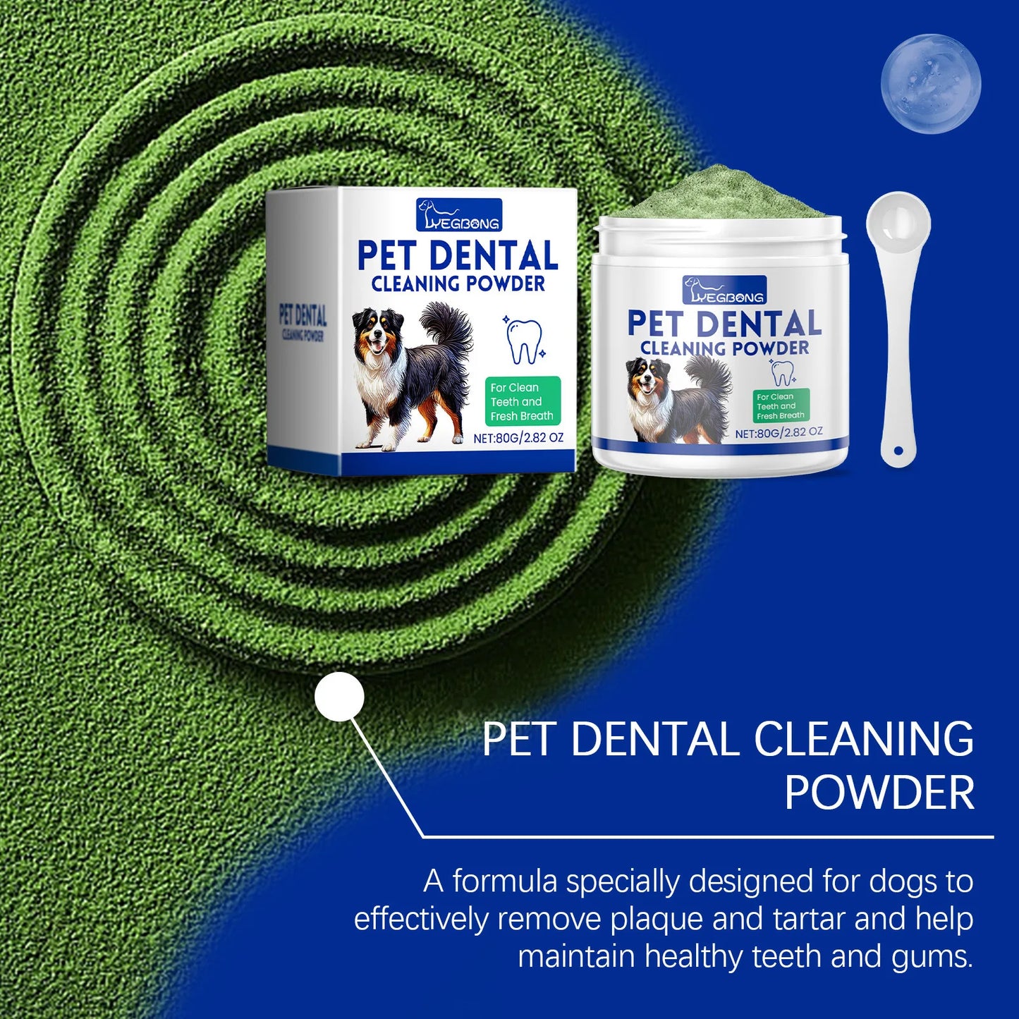 Pet Tooth Cleaning Powder Teeth Stain Remover Eliminates Bad Breath Tartar Remover Teeth Stone Cleaning Dog Dental Care Powder