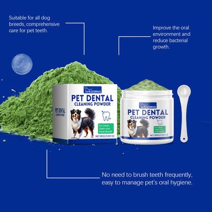 Pet Tooth Cleaning Powder Teeth Stain Remover Eliminates Bad Breath Tartar Remover Teeth Stone Cleaning Dog Dental Care Powder
