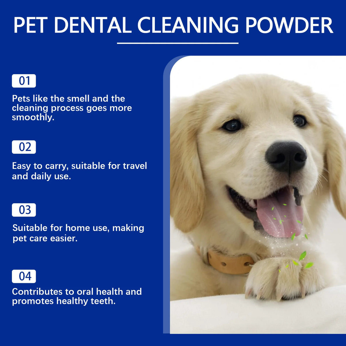 Pet Tooth Cleaning Powder Teeth Stain Remover Eliminates Bad Breath Tartar Remover Teeth Stone Cleaning Dog Dental Care Powder