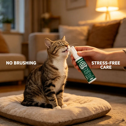 QIFENGHE Dog & Cat Breath Freshener Spray, 30ml Oral Care Solution Removes Stains & Maintains Pet Oral Health